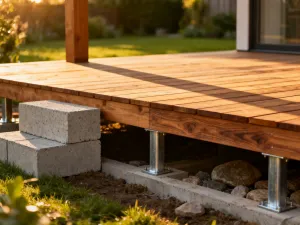 Szkic architektoniczny nowoczesnego biura domowego z miarką i tabletem z projektem 3D na drewnianym biurku.